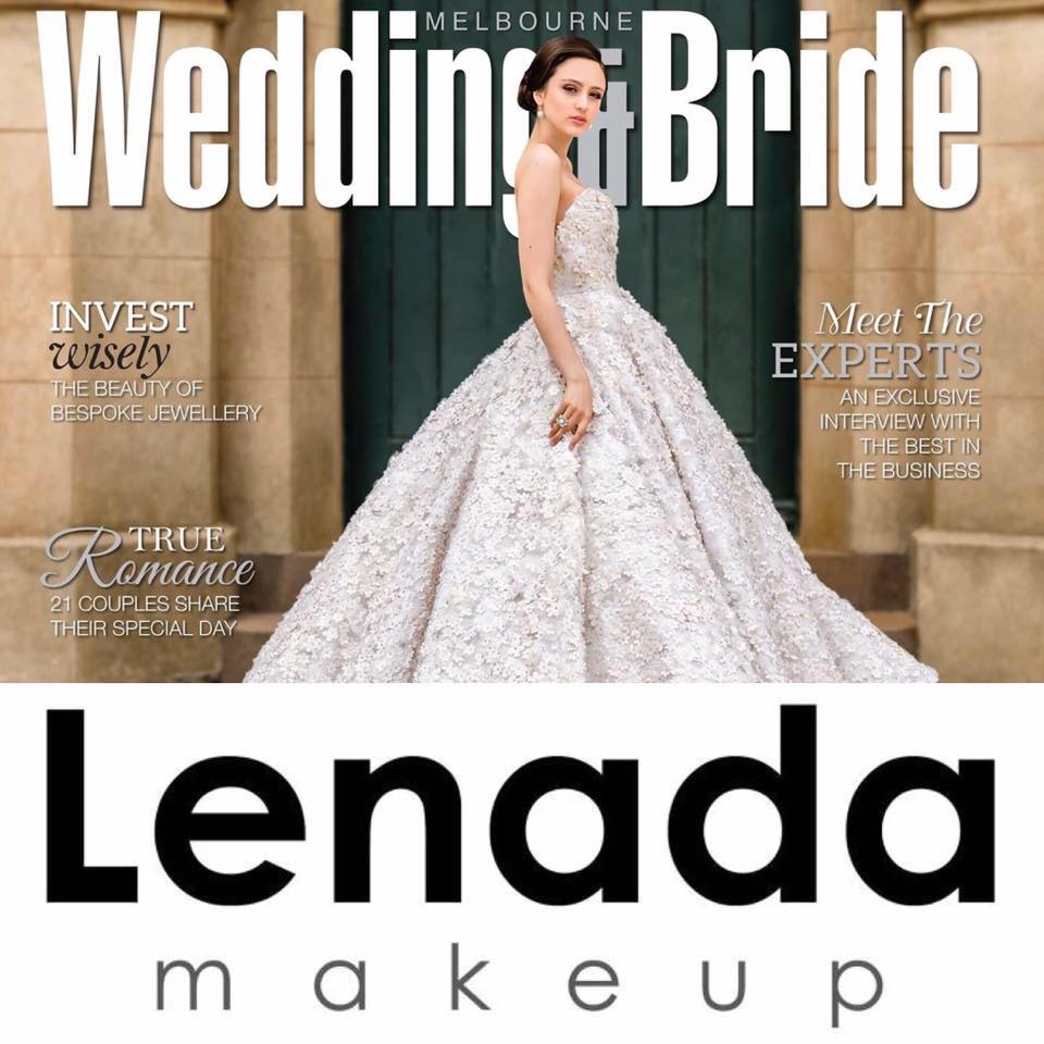 A woman in a wedding dress is on the cover of a wedding bride magazine