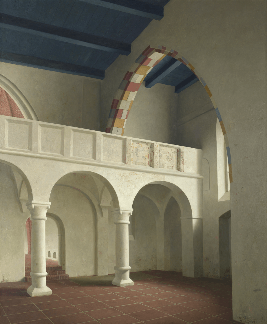 Helmantel De kerk te Leermens met 14e eeuwse doxaal