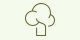 A minimalist line-art icon of a tree with a rounded, cloud-like canopy atop a rectangular trunk.