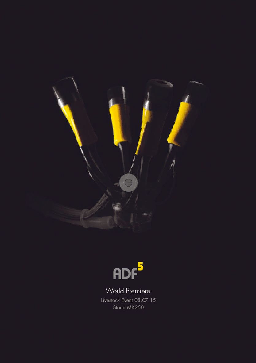 A black background with yellow ADF cluster on it