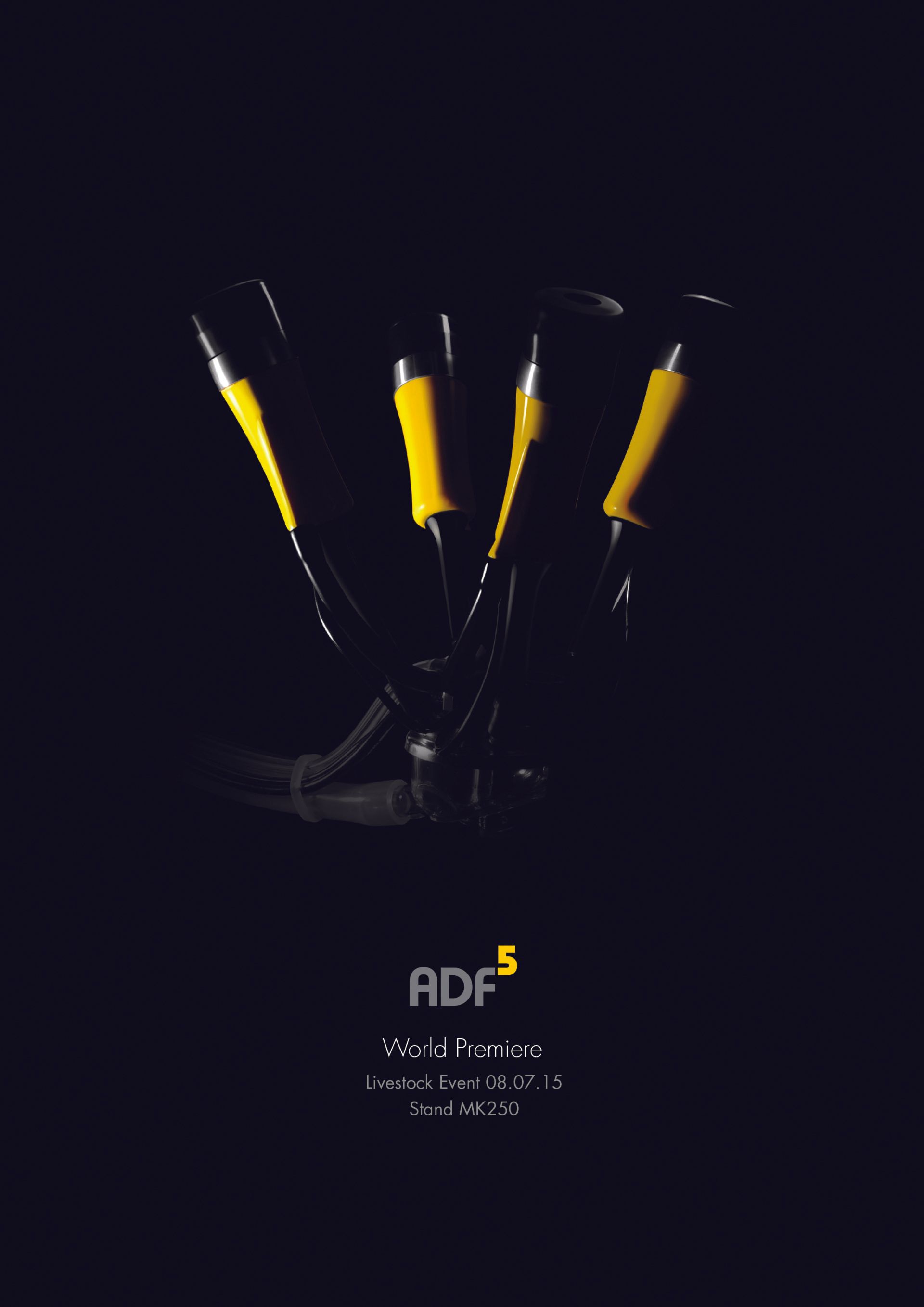 A black background with yellow ADF cluster on it