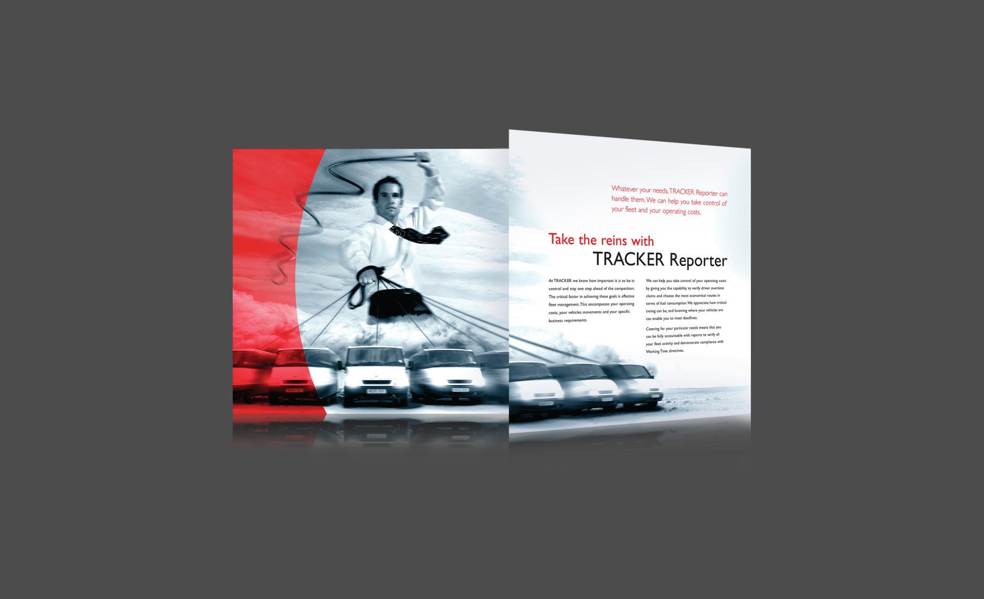 A business card with a picture of a man and cars on it