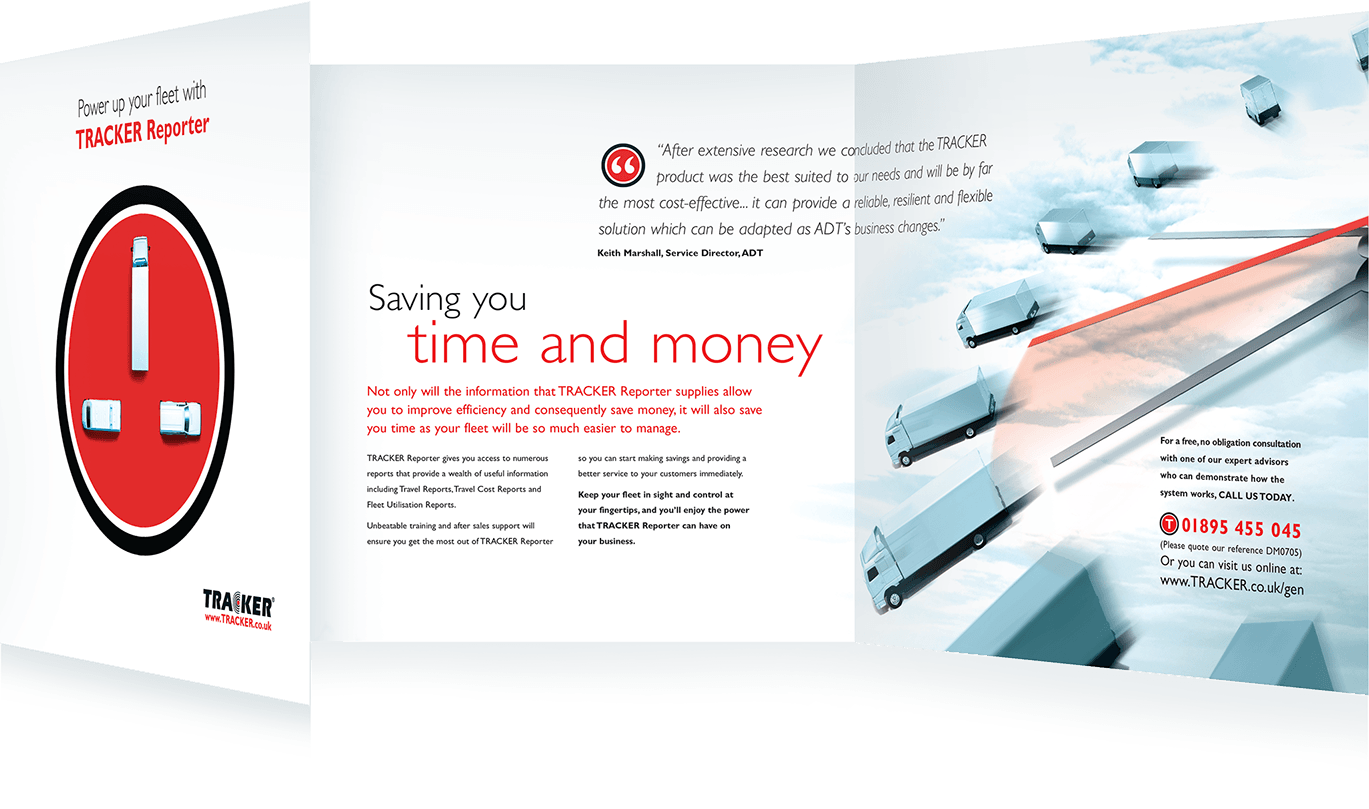 A brochure that says time and money on it