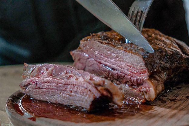 cutting meat