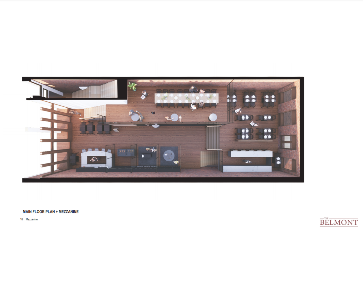 An aerial view of a living room with lots of furniture