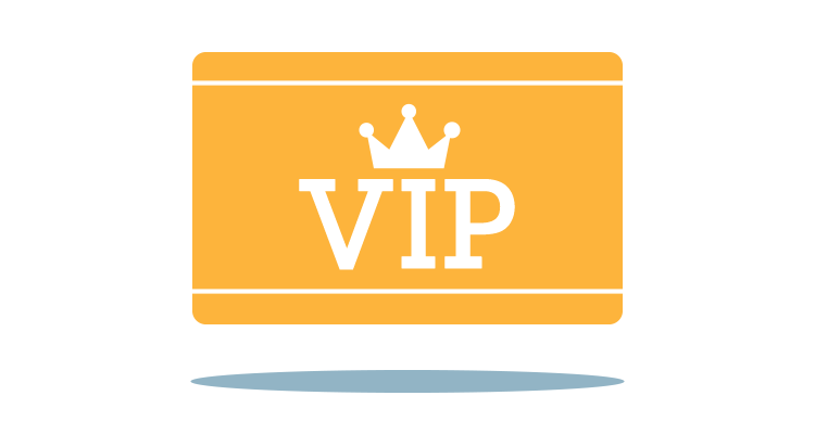 Yellow VIP card with a crown.