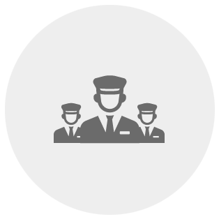 Fully trained staff men wearing caps staff icon
