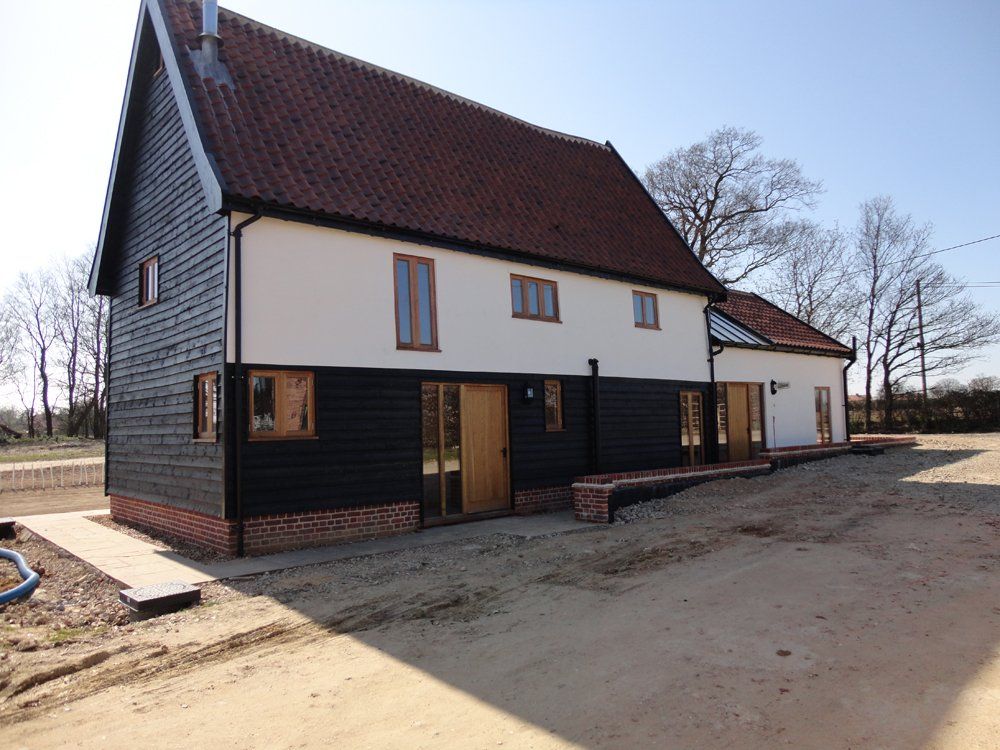 house with slanting roof