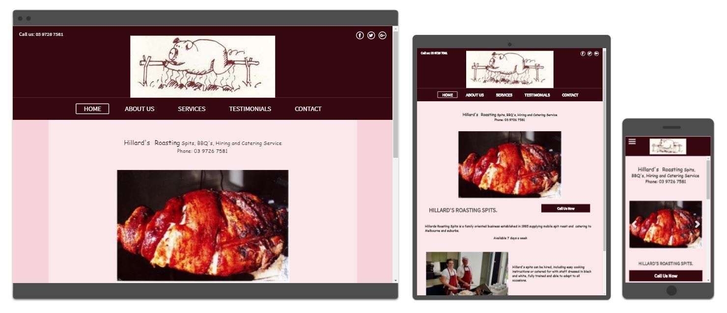 basic website example for phone calls and orders