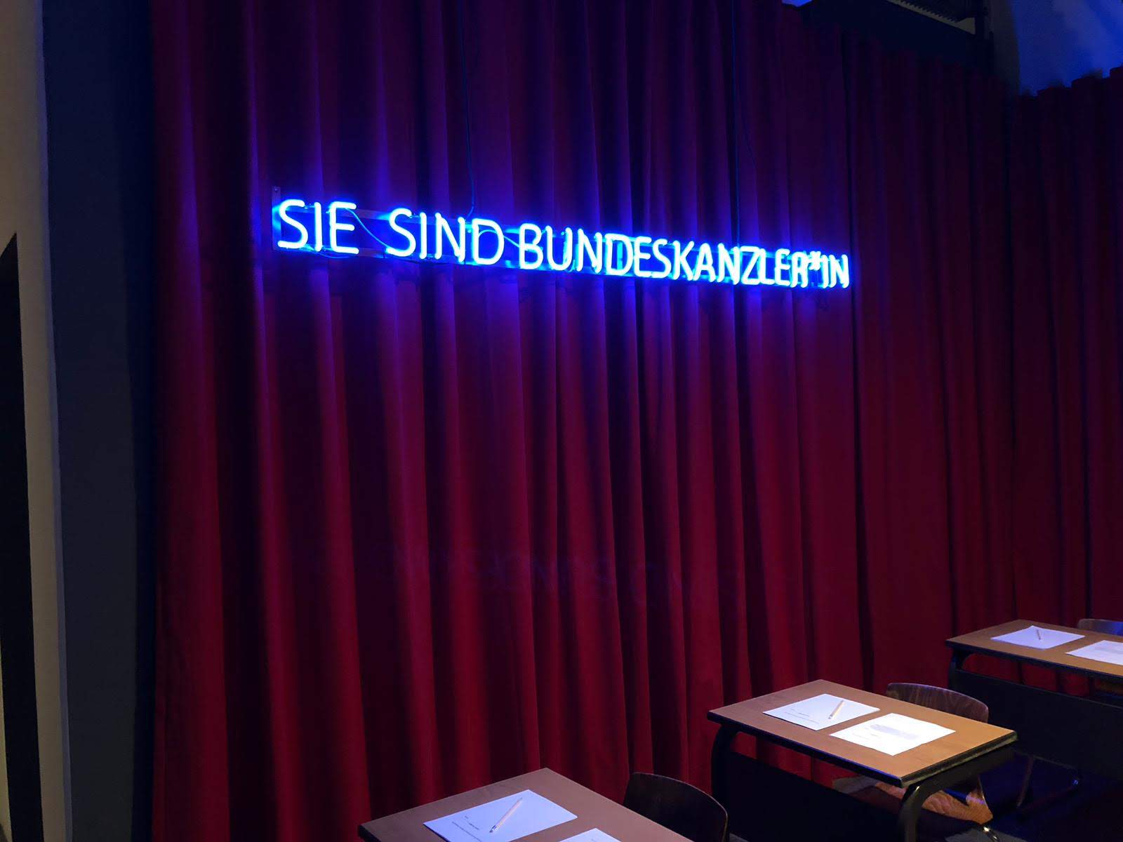 Blue neon sign, 