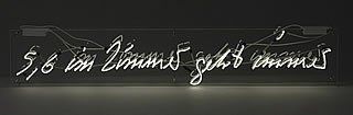 Neon sign displaying the German phrase