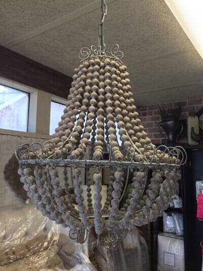 1 Light Wooden Bead Light Fixture — Decorative Items in Baytown, TX