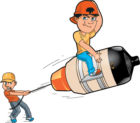 two guys with swiwin turbines