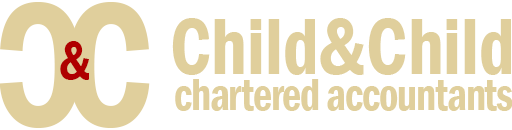Child&Child chartered accountants logo in gold and beige text with ampersand symbol