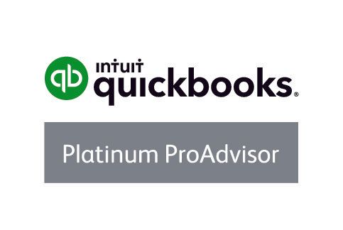 Intuit QuickBooks logo with green icon and “Platinum ProAdvisor” on gray banner