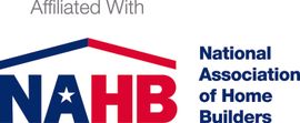 NAHB affiliate logo with blue and red house roof icon and National Association of Home Builders text
