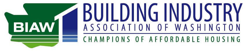 BIAW Building Industry Association of Washington logo with green house icon and “Champions of Affordable Housing” text