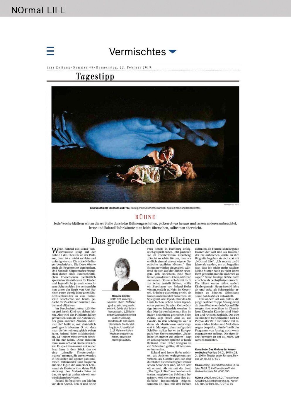 Normal Life by Sebastiano Toma with Roland Hofer, Irene Hofer and Lea Malenka Prinz