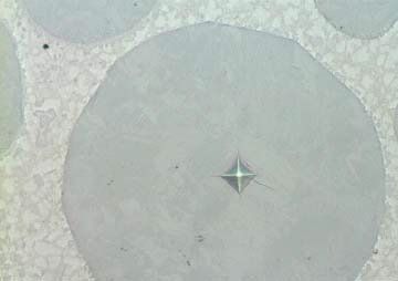 A close up of a circle with a star in the middle.