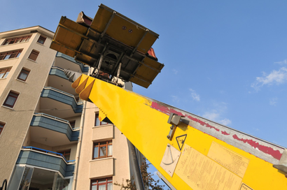 Elevadores exteriores e gruas