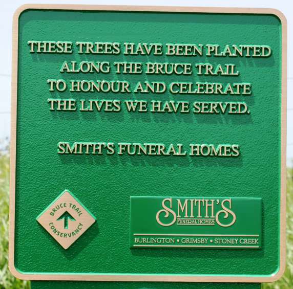 The sign dedicating Smith's Memorial Grove