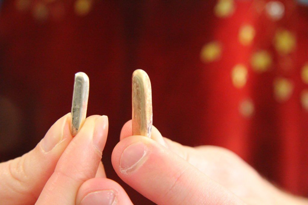 White and rose gold ingots