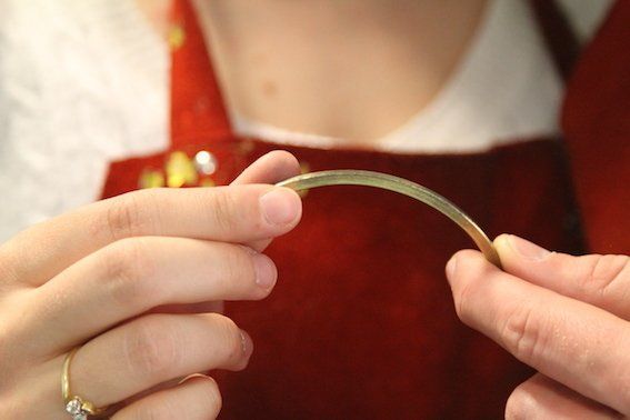 The gold milled to make square wire.