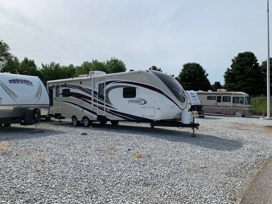 Camper parked in storage at East O Self Storage facility in Lincoln, NE