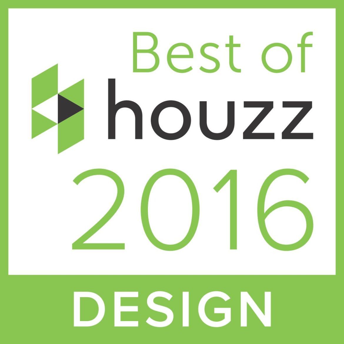 A green and white logo that says best of houzz 2016 design