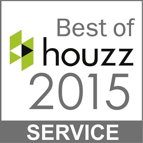 A logo for the best of houzz 2015 service.