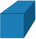 A blue cube with a shadow on a white background.