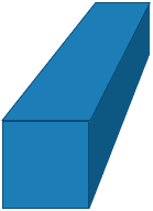 A blue cube with a shadow on a white background.