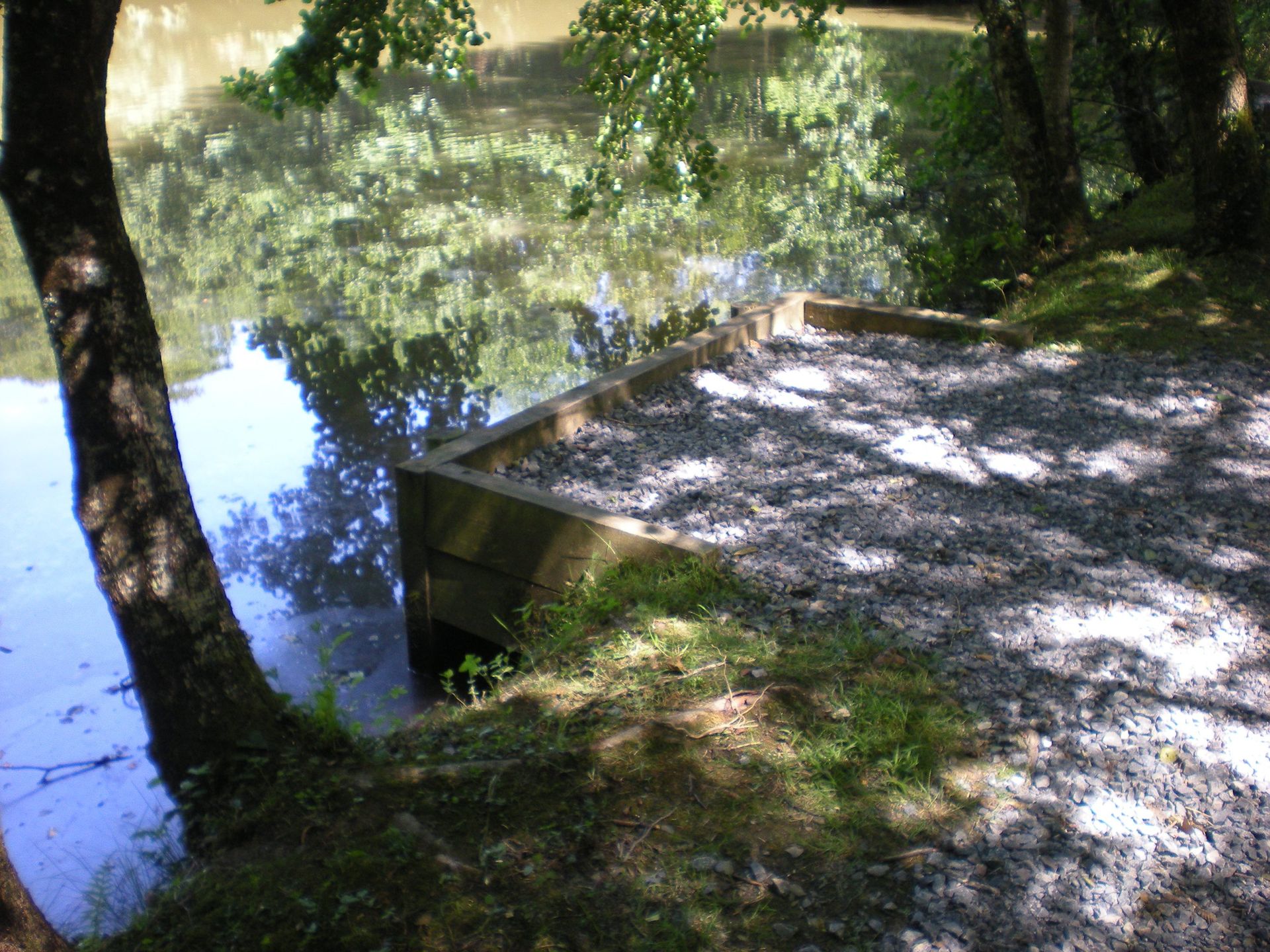 fenced pond