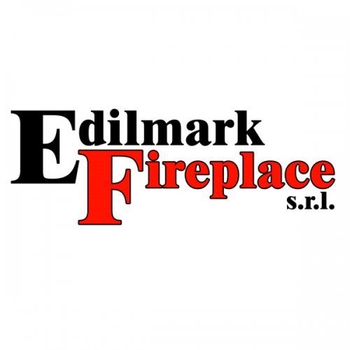 Un logo nero e rosso per edilmark fireplace srl