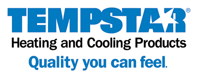 Tempstar Heating and Cooling Products logo. Blue text, a star icon, and a tagline