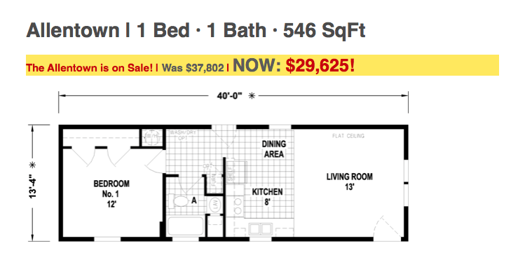 A floor plan for allentown ii 1 bed 1 bath