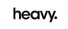 A black and white logo for heavy.