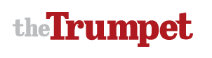 A red and white logo for the trumpet magazine