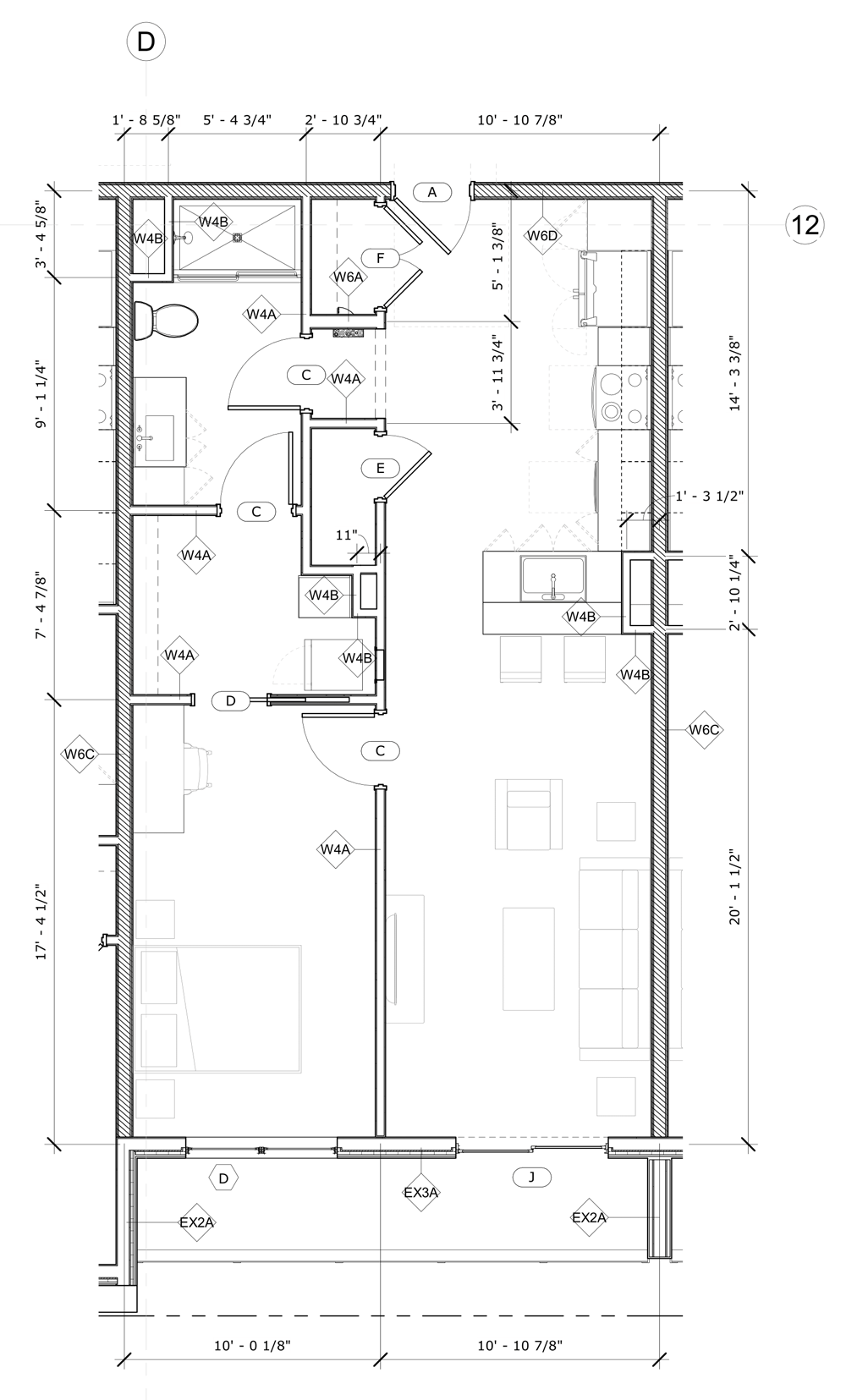 Units 203, 205, 207, 208 753 SF | 1 Bed , 1 Bath