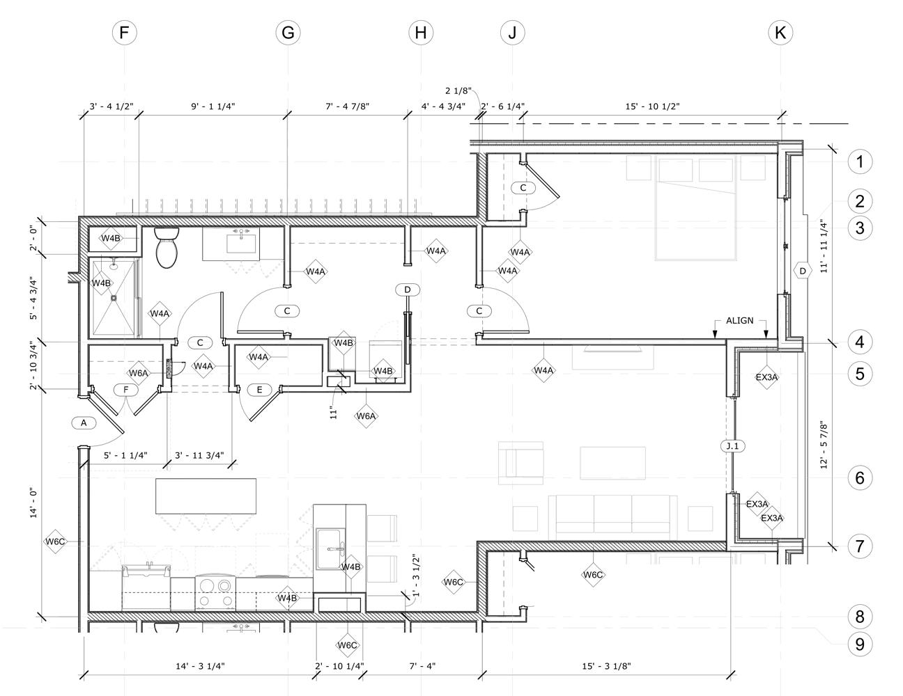 Unit 211 960 SF | 1 Bed , 1 Bath
