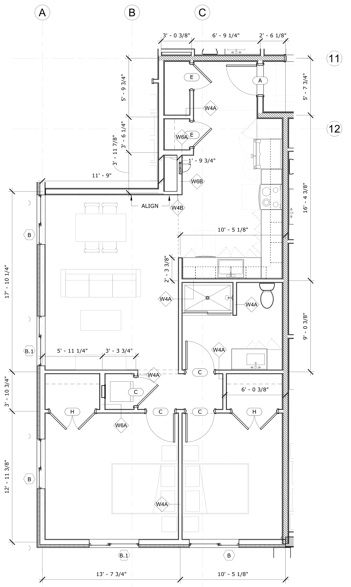 Units 102, 202 979 SF | 2 Bed, 1 Bath