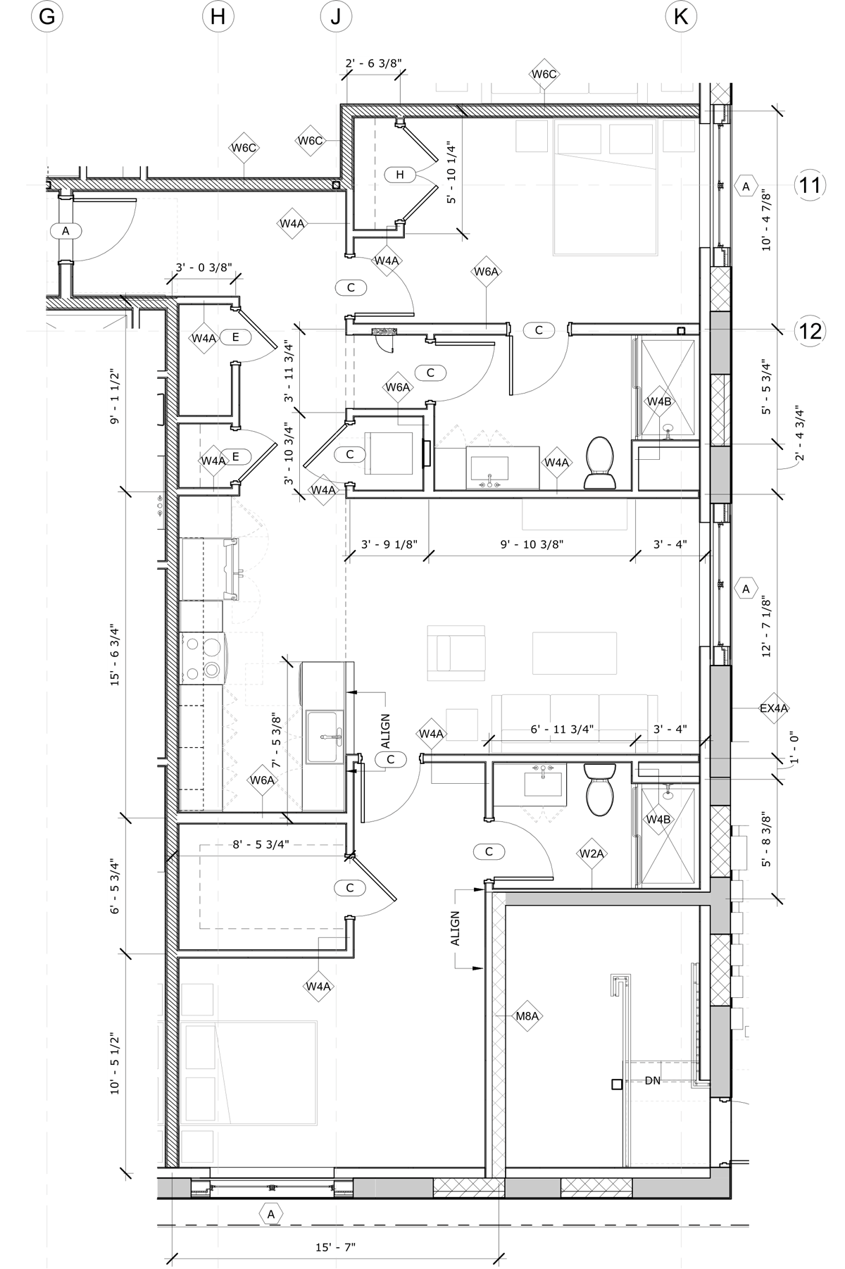 Unit 109 1,122 SF | 2 Bed, 2 Baths