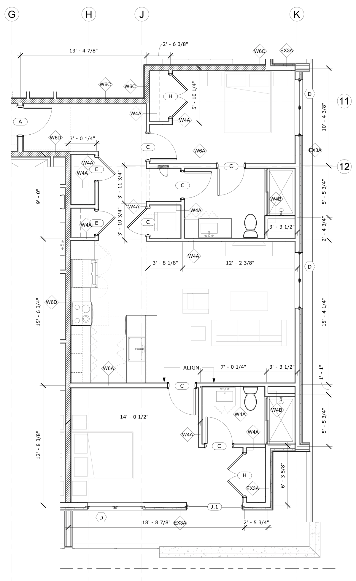 Unit 209 1,079 SF | 2 Bed, 2 Baths