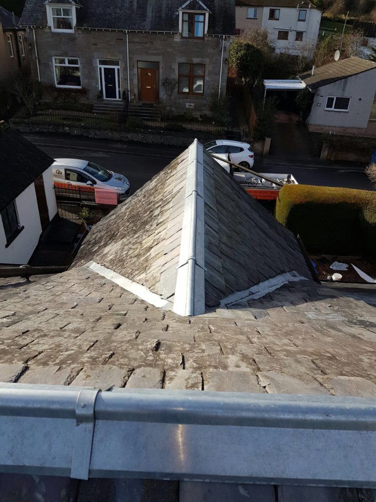 A damaged roof