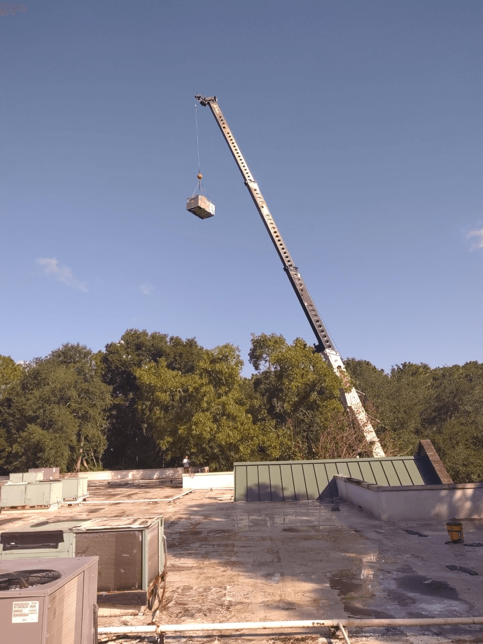 Site with HVAC Unit and Crane — Jacksonville, FL — VetAir Heating & Air