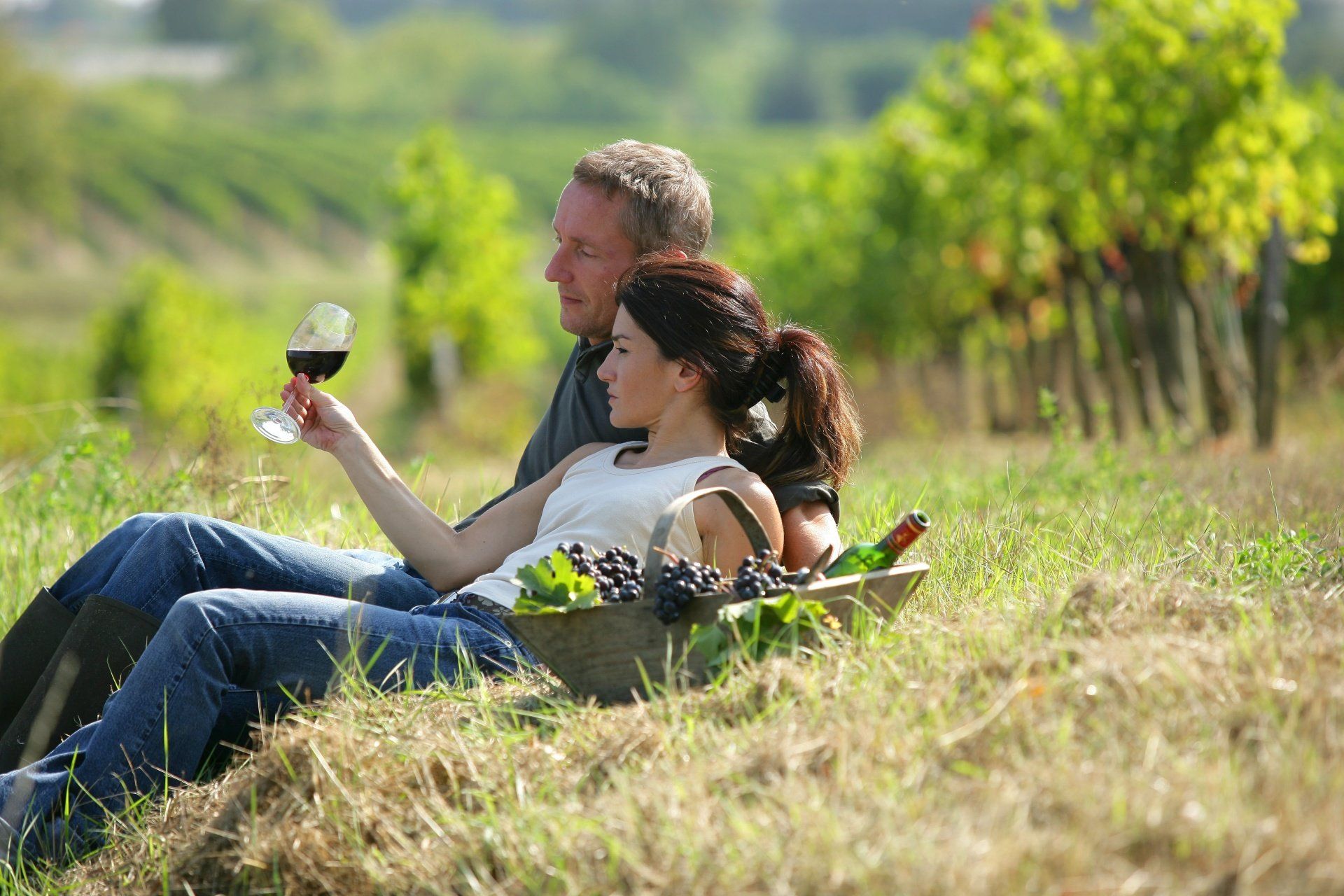Couple on field