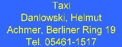 Kontaktdaten Taxi Fahrer Helmut Danlowski