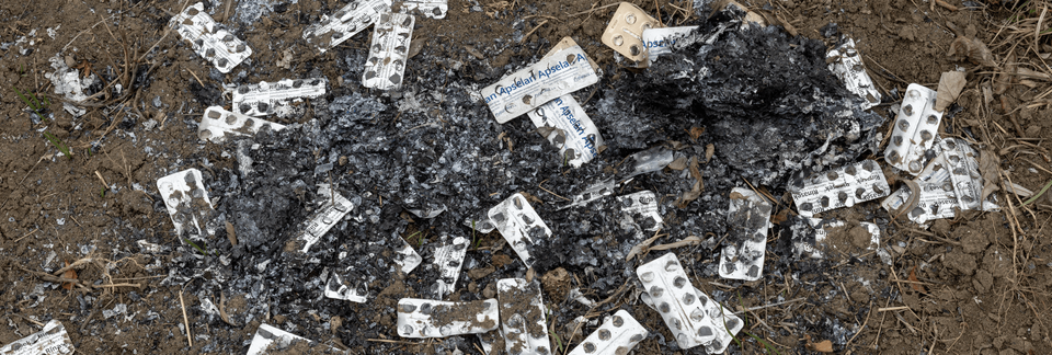 Pseudoephedrine packets from meth cooking