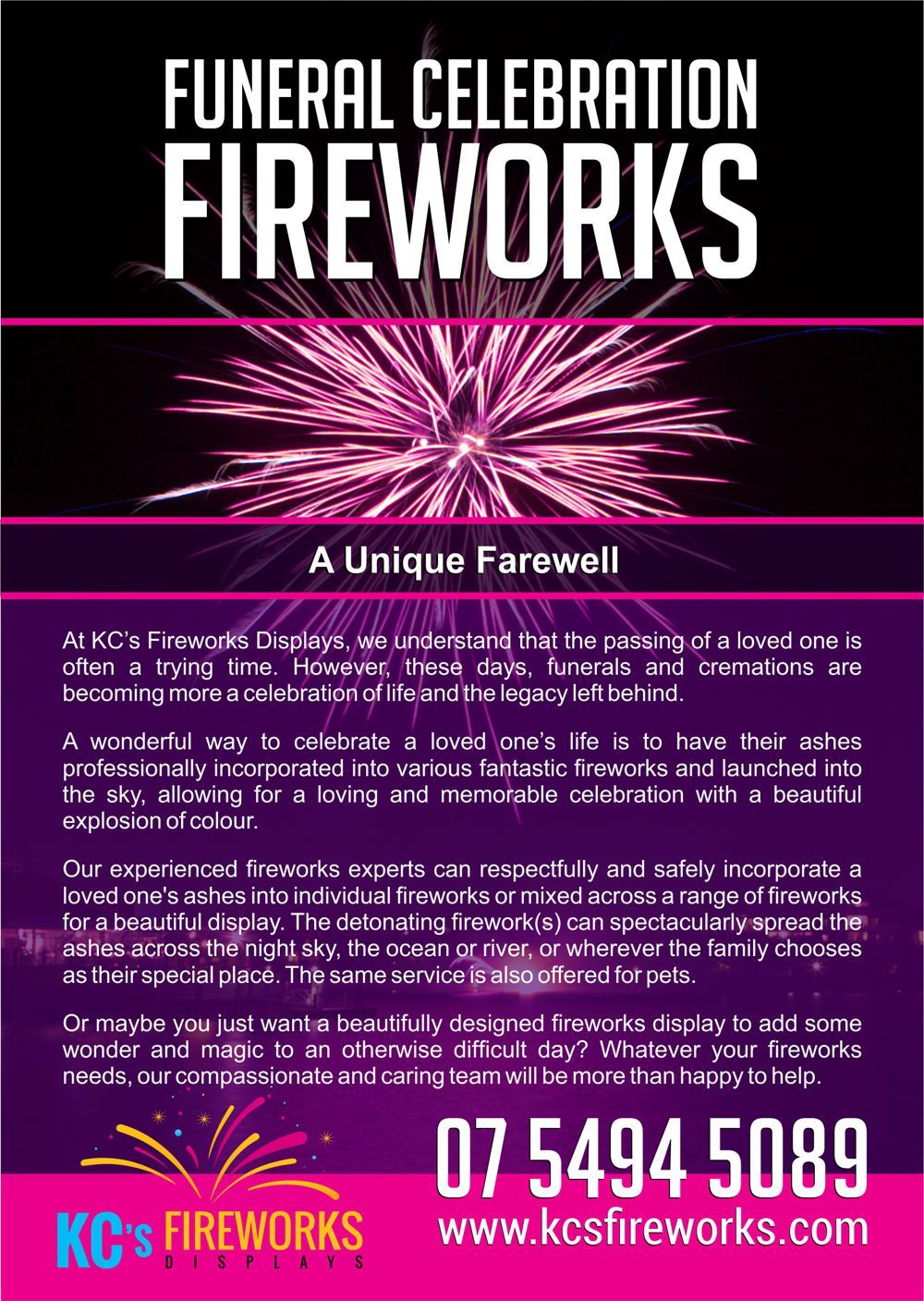 firework packed with ashes bursting in the night sky