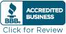 A blue button that says `` accredited business click for review ''.